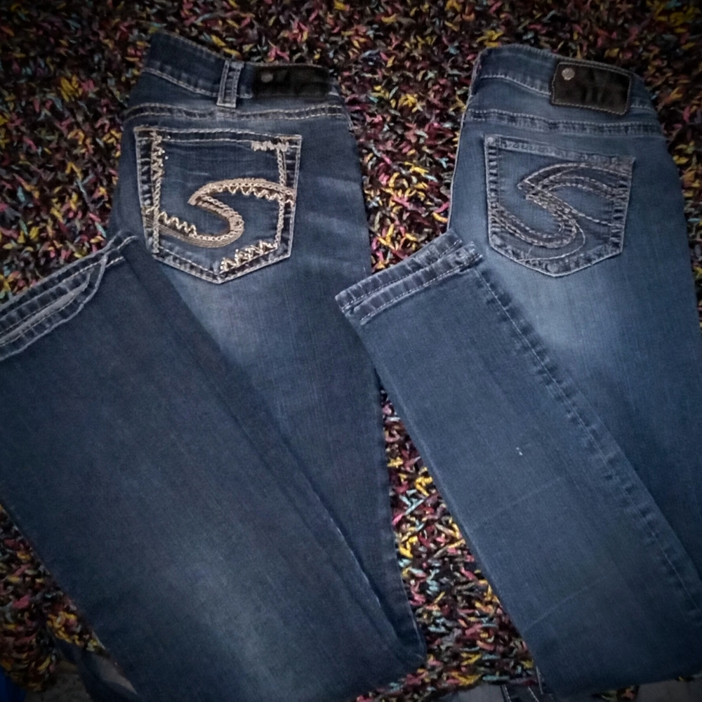 2 pairs Silver Suki Jeans